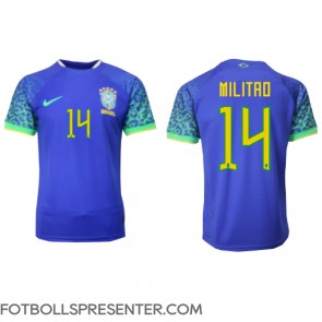 Brasilien Eder Militao #14 Borta Matchtröja VM 2022 Kortärmad
